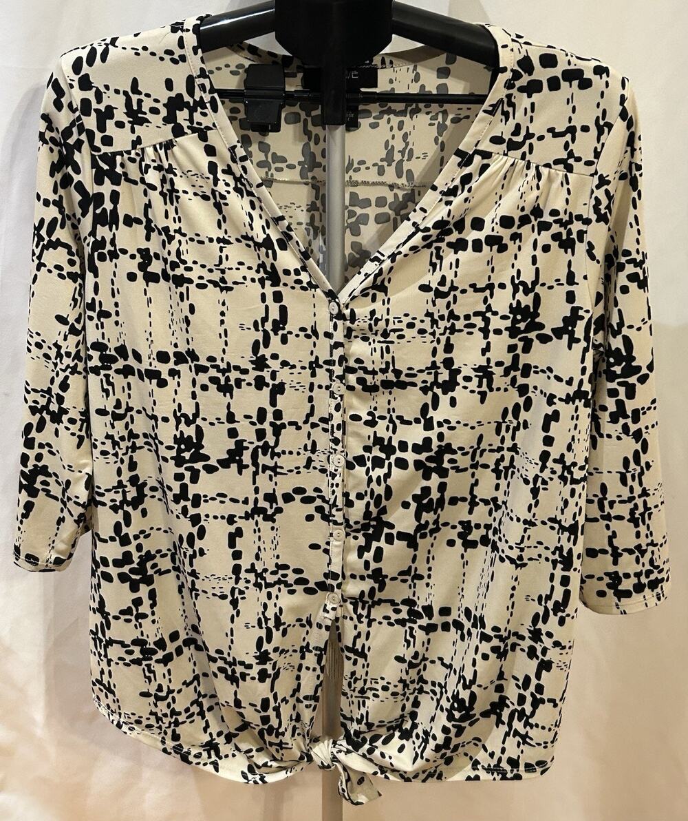 Verve Ami Cream and Black Blouse size L